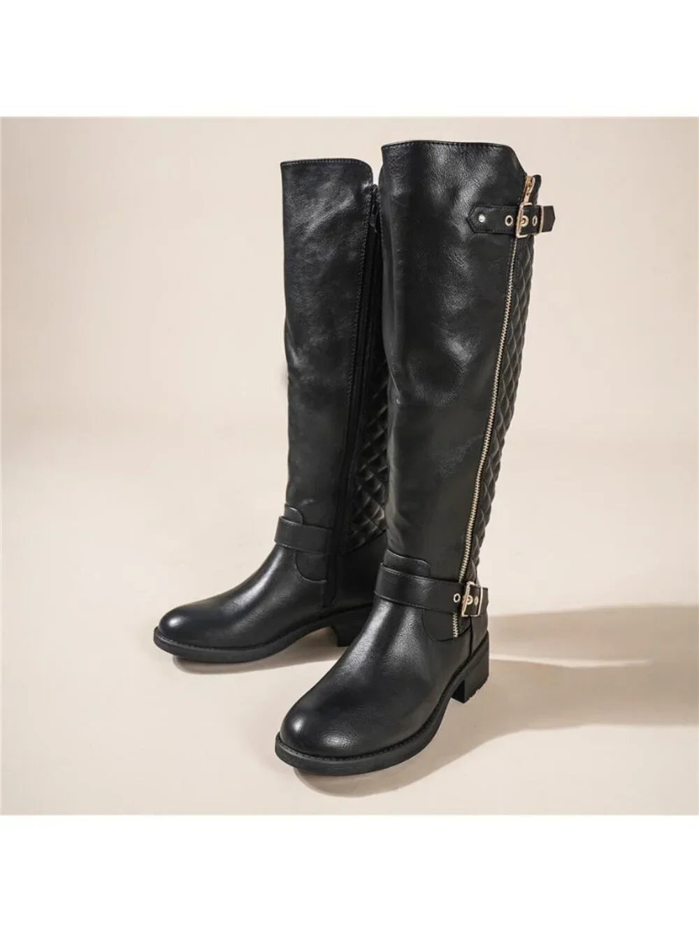 NWT Women's Knee High Boots Riding Boots With Side Zipper With